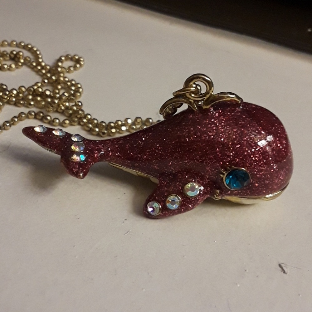 Perfect Pink Betsey Johnson Whale Necklace